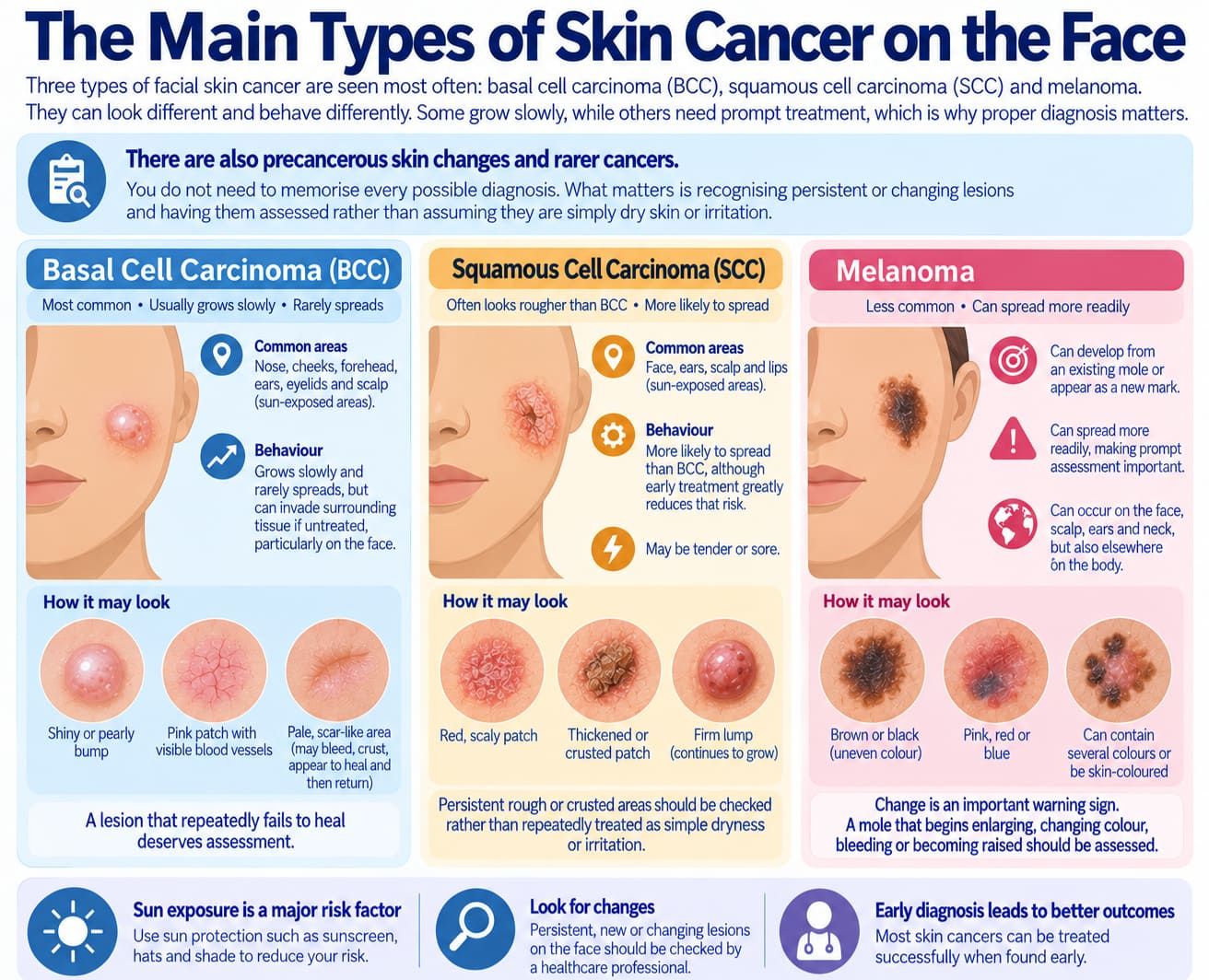 The Main Types of Skin Cancer on the Face