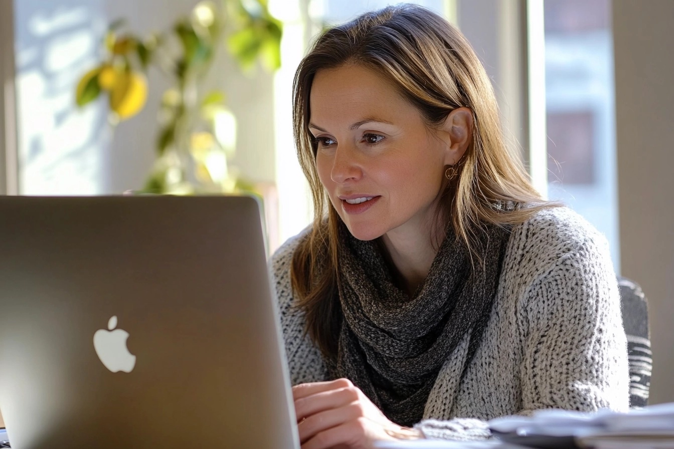 Woman participating in a Virtual Cancer Consultation with Dr James Wilson in London